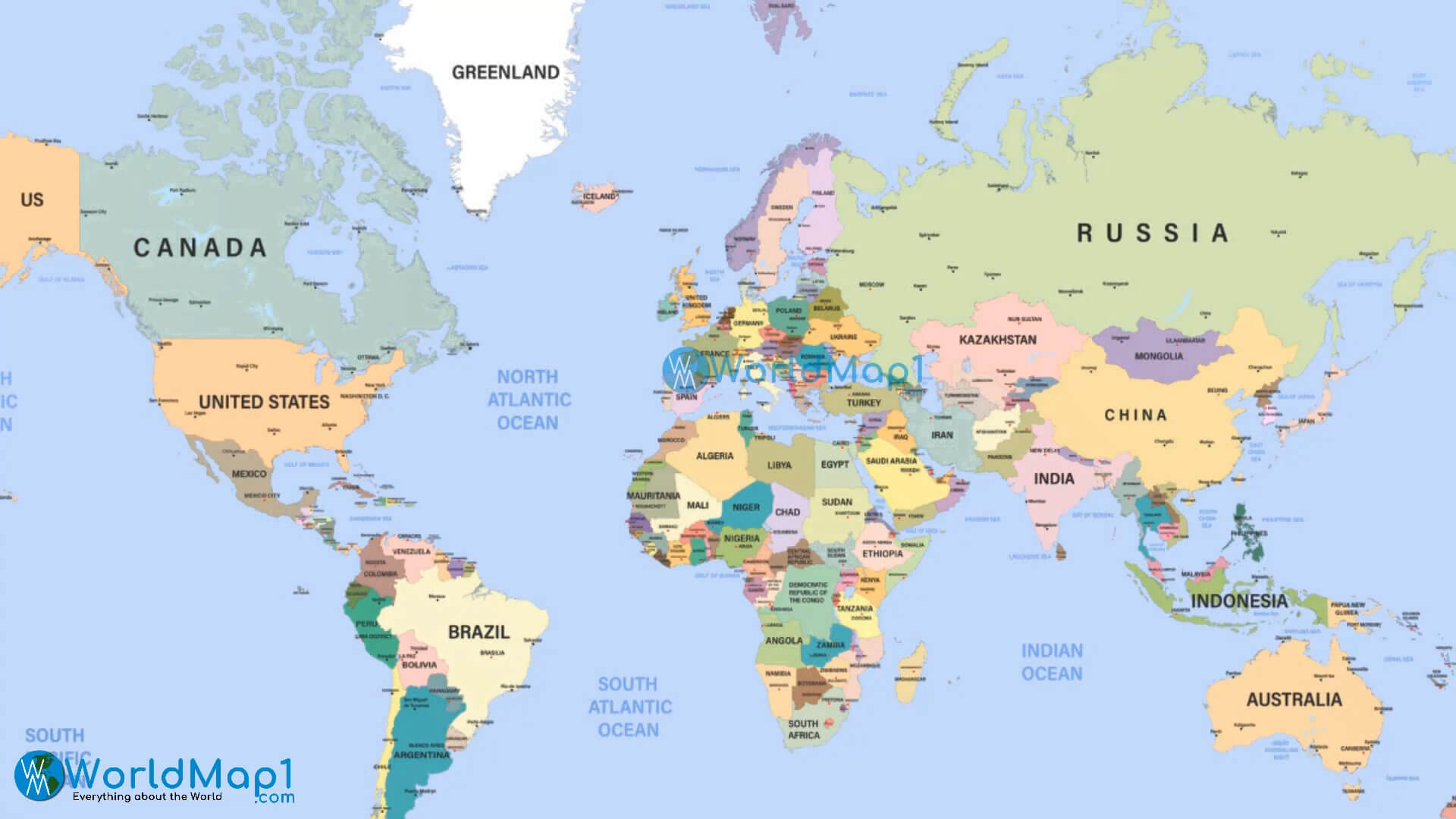 Politische Karte der Länder der Welt